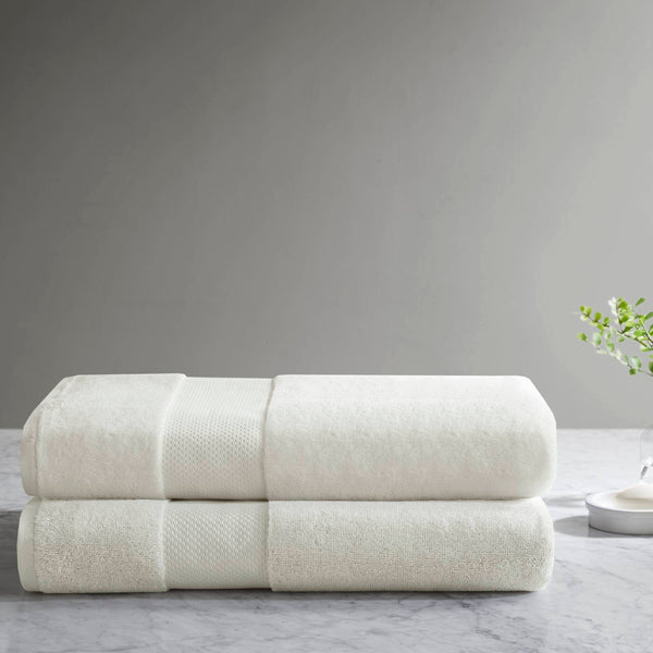 English Elm 2 Turkish Cotton Bath Sheets Set 35x70 Inches - Ultra Absorbent, Plush Spa-Luxe Towels for Home White 17.32 L x 12.6 W x 5.91 H B035P319792