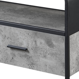 English Elm Concrete Grey And Black 2-Drawer Tv Stand – Modern Design With Ample Storage For Any Room B062P186514