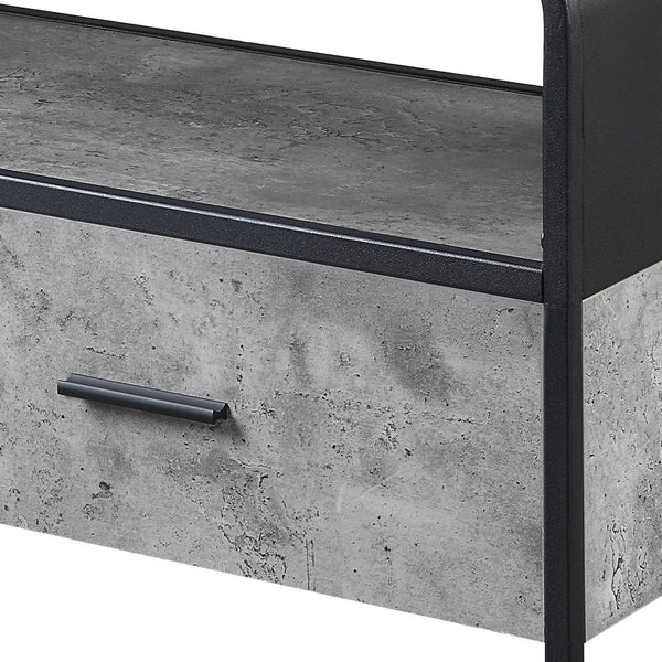 English Elm Concrete Grey And Black 2-Drawer Tv Stand – Modern Design With Ample Storage For Any Room B062P186514