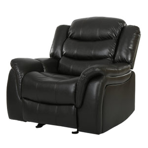 English Elm Christopher Knight Home® - Classic Design Recliner Black Berry PU Upholstery Glider Recliner Spacious Soft Seat Durable Frame Comfort N763P215170B