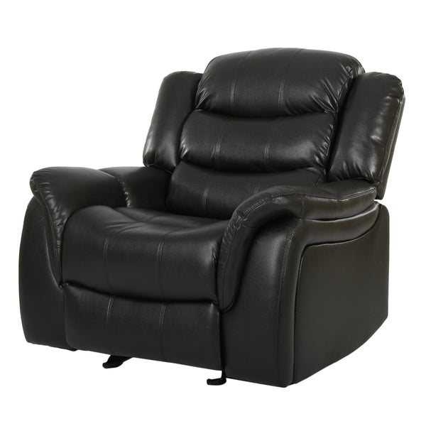 English Elm Christopher Knight Home® - Classic Design Recliner Black Berry PU Upholstery Glider Recliner Spacious Soft Seat Durable Frame Comfort N763P215170B