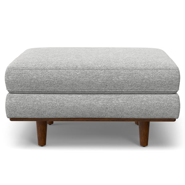 English Elm Morrison Mid-Century 72" Sofa with Ottoman Set — Eco-Friendly Recycled Fabric, Plush Feather Fill, Sturdy Craftsmanship Gray B136P199239