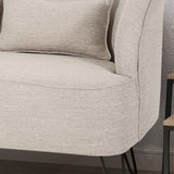 Christopher Knight Home® - Noble House - Nilton Modern Fabric Loveseat with Hairpin Legs