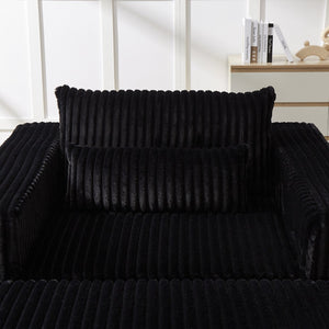 English Elm 75-Inch Corduroy Sponge Lounge Chair With Removable Footrest - Effortlessly Cozy For Any Space W834P206096