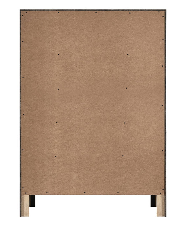 English Elm Rustica Contemporary Gray Laminated Chest with Sculptural Facade and Dovetail Drawers B078P473031