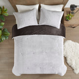 Madison Park Sawyer Glam/Luxury Faux Fur to Mink Down Alternative Comforter Set MP10-8111 Ivory