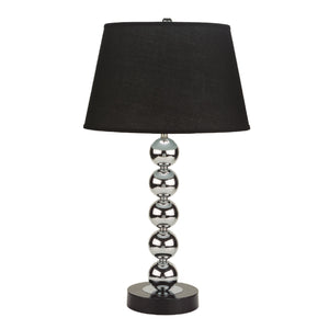 English Elm 2pc Modern Table Lamp Set with Reflective Spheres, Black & Silver Glam Accent, 30"H, 100W_ROTARY_SWITCH B2741P371016