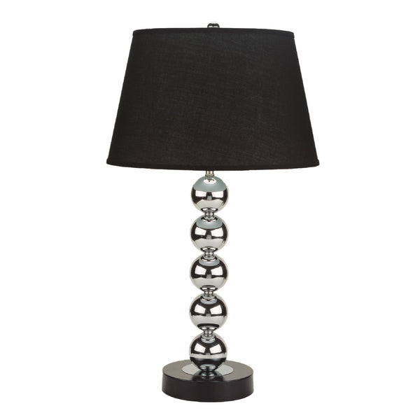 English Elm 2pc Modern Table Lamp Set with Reflective Spheres, Black & Silver Glam Accent, 30"H, 100W_ROTARY_SWITCH B2741P371016