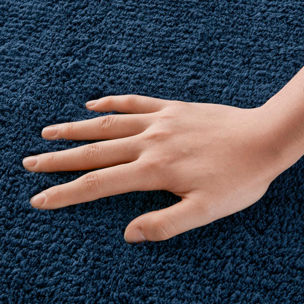 JLA Home Madison Park Signature - 100% Cotton Tufted Bath Rug — 3000 GSM Plush, Reversible, OEKO‑TEX Certified for Spa Comfort and Durability Navy MPS72-583