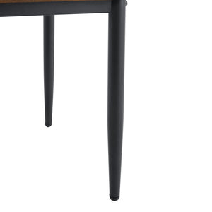 English Elm Table Set Oval Tempered Glass 71 Inch Top with Eight Faux Suede Chairs Modern Dining W1151S04760