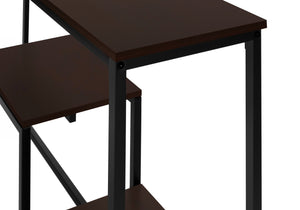 English Elm Accent 2-Tier Console Table with Wood-Look Top and Black Metal Frame for Entryway or Narrow Hallway Espresso 51 L x 14 W x 6 H B2710P219343