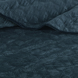 English Elm 3 Madison Park Harper Velvet Quilt Set Full/Queen with Antimicrobial Finish Plush Geometric Quilting Teal 16.14 L x 7.09 W x 17.72 H B03597494