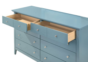 English Elm Elegant Teal Casual Dresser 39"H x 58"W x 18"D — Vibrant Teal Storage Cabinet, Durable Particleboard Finish B078108333