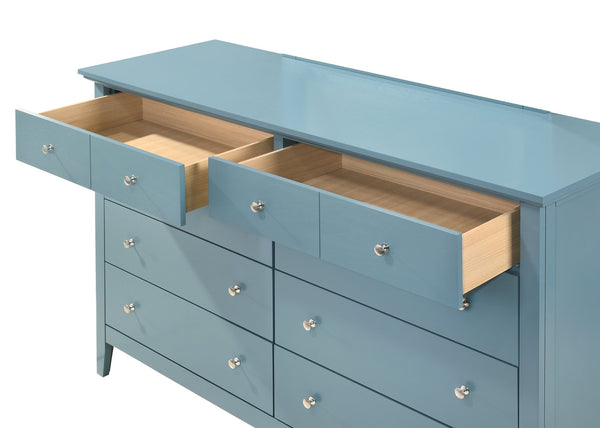 English Elm Elegant Teal Casual Dresser 39"H x 58"W x 18"D — Vibrant Teal Storage Cabinet, Durable Particleboard Finish B078108333