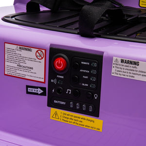 English Elm 12v Kids Ride on Bumper Car with 360 Spin Led Lights Bluetooth and Parental Remote Purple W1578P198507