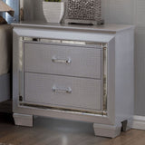 Contemporary Silver Bedside Table with LED Light and English Dovetail Drawer