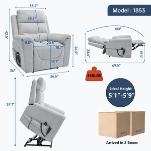 English Elm Dual Motor Power Lift Recliner with Massage Heat and Leatherair Upholstery 350 Lb W3224S00020