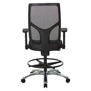 OSP Home Furnishings Drafting Chair with Progrid Mesh Back Ergonomic Lumbar and Pneumatic Height Adjustment 99583FDC-30
