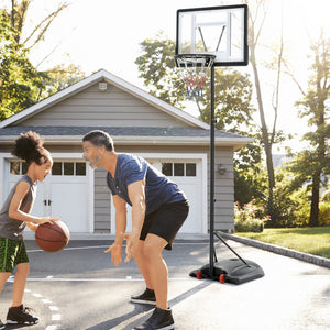 English Elm Soozier Portable Basketball Goal Steel Frame Adjustable Height Backboard with Wheels W2225P217773