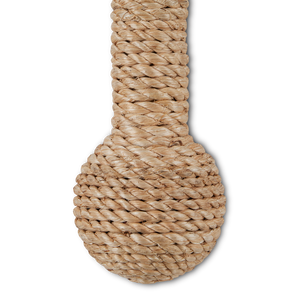 Senegal Wall Sconce - Elegant Off-White Shade, Handmade Wrought Iron & Abaca Rope Design, ADA Compliant