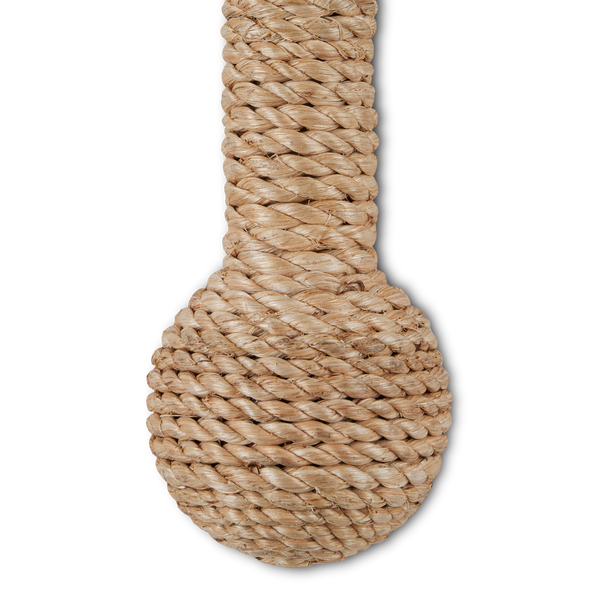 Senegal Wall Sconce - Elegant Off-White Shade, Handmade Wrought Iron & Abaca Rope Design, ADA Compliant