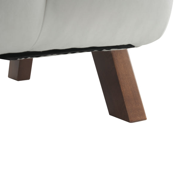 English Elm Christopher Knight Home® - Mid Century Modern Barrel Chair with Solid Wood Frame, Plush Tufted Velvet Ivory Seat, Cozy 28.5" Wide Lounge N765P197467W