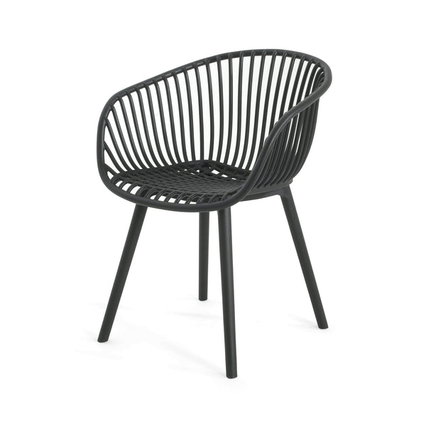 English Elm Christopher Knight Home® - Mykonos Weather-Resistant Outdoor Dining Chair Set of 2 with Durable Resin Frame and Perforated Design Black N775P176700B