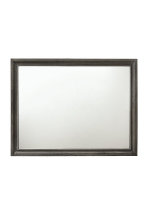 English Elm Naima Gray Finish Mirror — Sleek Non-Beveled Modern Wall Mirror, Clear Reflective Surface for Rooms B2726P261248