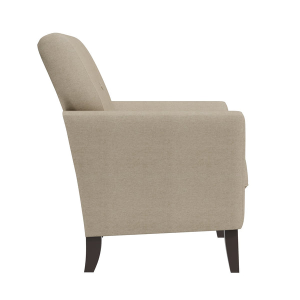 English Elm Dorset Barrel Accent Chair Velour Upholstery Solid Legs Compact Living Room Seating Wood B127P495070