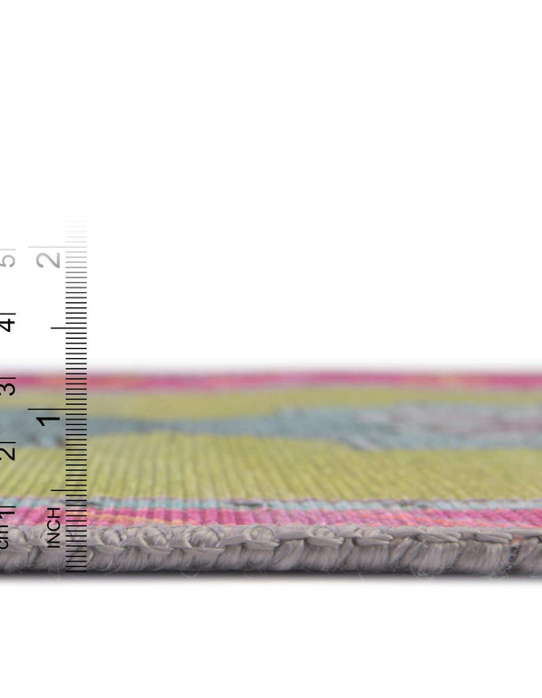 Unique Loom Timeless Thomas Machine Made Medallion Rug Green, Ivory/Light Green/Pink/Orange 5' 1" x 8' 0"