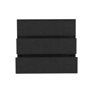 English Elm Dresser with 3 Smooth-Glide Drawers and Spacious Top Surface for Organized, Stylish Bedroom Storage Black 38.58 L x 22.04 W x 6.69 H B097133129