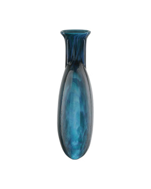 Currey & Company Pavonini Vase - Stunning Blue Glass Art With Unique Perfume Bottle Shape For Elegant Home Decor Blue Glass 1200-1012-currey-company