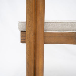 English Elm Christopher Knight Home® - Cove Acacia Wood Dining Chair Set Of 2 With Teak Finish And Beige Cushions For Indoor/Outdoor Use N775P329653T