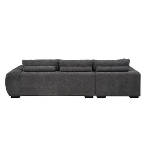 English Elm Chosen Chenille Sectional Sofa with Toss Pillows and Dual Chaises, Pocket Coil Seats, Durable Frame Gray 43 L x 81.88 W x 16.5 H B2726S00038
