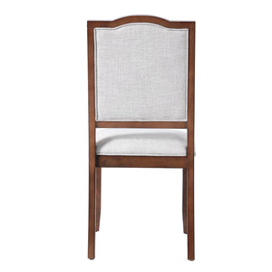 English Elm 6-piece Extendable Wood Dining Set with Linen Upholstered Chairs Bench Seats Eight Cherry N752S000097C