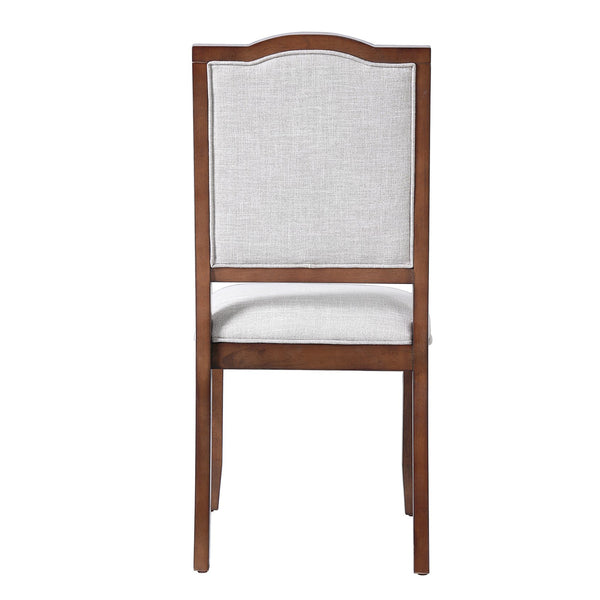 English Elm 6-piece Extendable Wood Dining Set with Linen Upholstered Chairs Bench Seats Eight Cherry N752S000097C