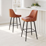 Keppel Swivel Barstool Brown 109974 Zuo Modern