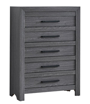 English Elm Rustica Contemporary Gray Laminated Chest with Sculptural Facade and Dovetail Drawers B078P473031