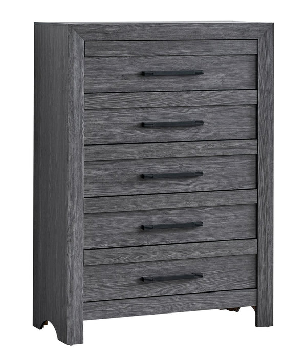 English Elm Rustica Contemporary Gray Laminated Chest with Sculptural Facade and Dovetail Drawers B078P473031