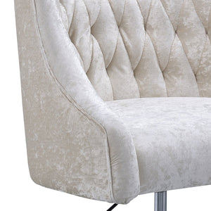 English Elm Levian Cream Velvet Office Chair with Gold Base, 360° Swivel, Adjustable Height, Tufted Comfort B2726P266289