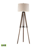 Wooden Brace 62'' High 1-Light Floor Lamp - Black - Includes LED Bulb D2817-LED Elk Home