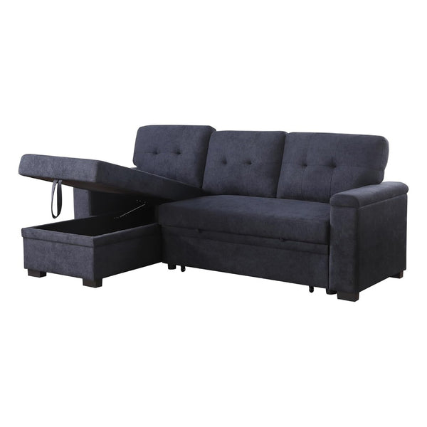 English Elm Woven Fabric Reversible Sleeper Sectional Sofa With Storage Chaise For Compact Living Spaces B016S00045-GIGA