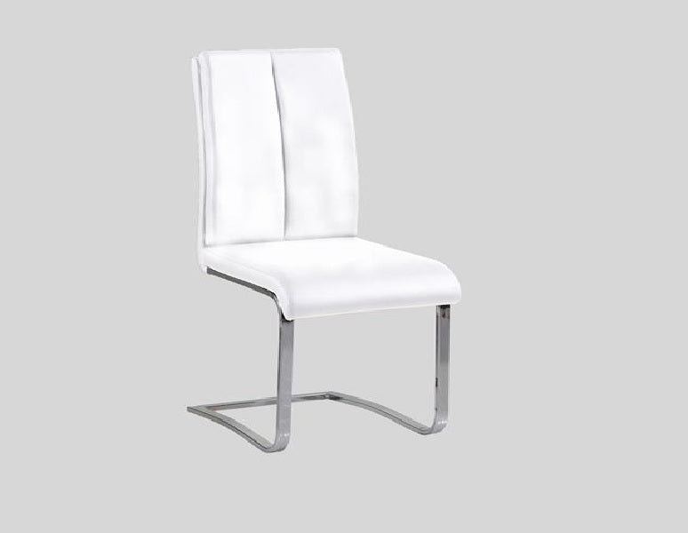 English Elm Black Faux Leather Dining Side Chairs with Polished Chrome Frame Set of 2 White B011P439050