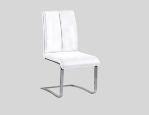English Elm Black Faux Leather Dining Side Chairs with Polished Chrome Frame Set of 2 White B011P439050