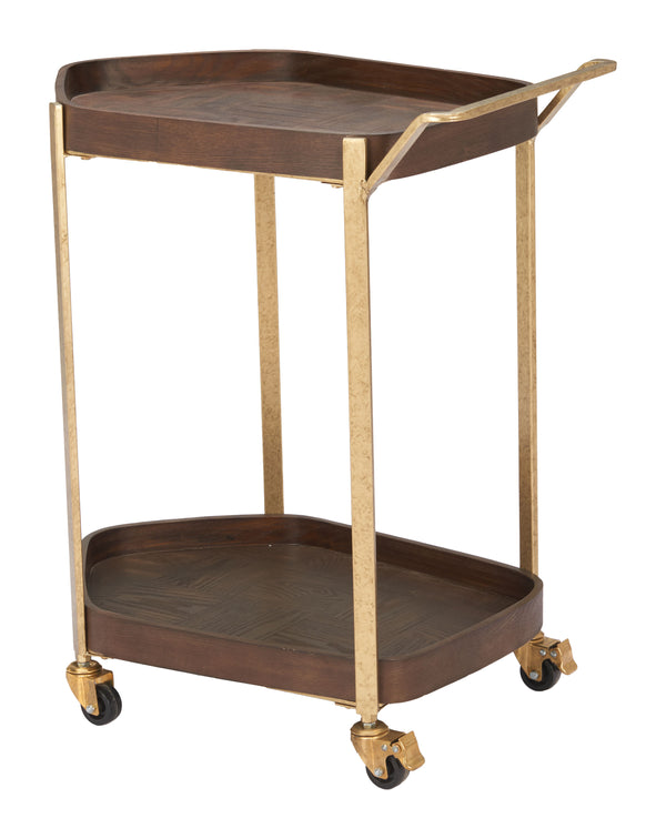 Zuo Modern Stela Bar Cart In Walnut - Stylish Modern Design With Ample Storage For Home & Hospitality Use Walnut Mdf,Steel 110743-zuo-modern