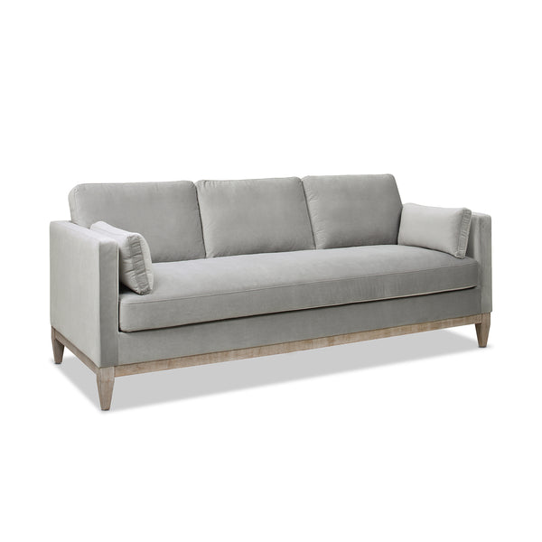 English Elm Jennifer Taylor Home - Knox 84" Modern Farmhouse Sofa In Opal Grey Velvet - Luxurious Comfort & Stylish Versatility For Your Home B2719P238331