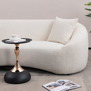 English Elm 3+1, Cloud Curved Boucle Sofa Three Seat Sculptural Arc for Modern Living Rooms W2664S00101