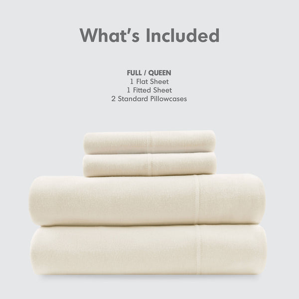 English Elm Cotton Blend Jersey Knit Sheet Set Queen – Soft, Breathable All-Season Comfort For Cozy Sleep B035P294167