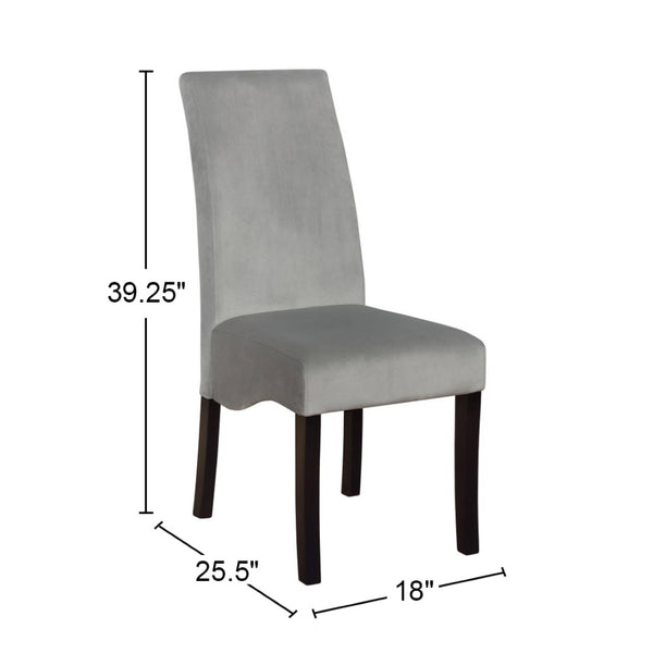 English Elm Set Of 2 Contemporary Velvet Upholstered Dining Chairs - Grey & Black, Stylish Comfort For Any Space B016P223085-GIGA