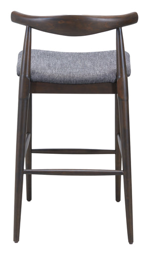 Zuo Modern Tuzka Barstool Set Of 2 - Chic Gray & Espresso Design For Modern Homes, Stylish & Durable Seating Gray 100% Polyester,Rubberwood 110515-zuo-modern